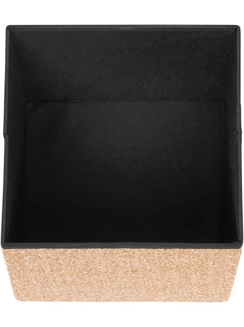 Pouf pliant coffre de rangement en tissu OXIA Ocre - Kiabi