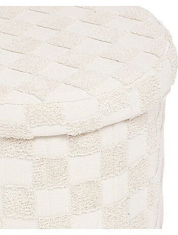 Pouf pliant coffre de rangement en tissu tufté PASTI