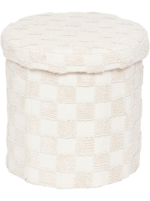 Pouf pliant coffre de rangement en tissu tufté PASTI - Kiabi Pouf pliant coffre de rangement en tissu tufté PASTI - Kiabi
