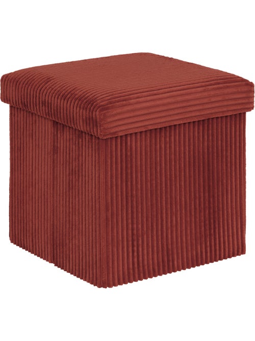 Pouf pliant coffre de rangement en velours côtelé arum - Kiabi Pouf pliant coffre de rangement en velours côtelé arum - Kiabi