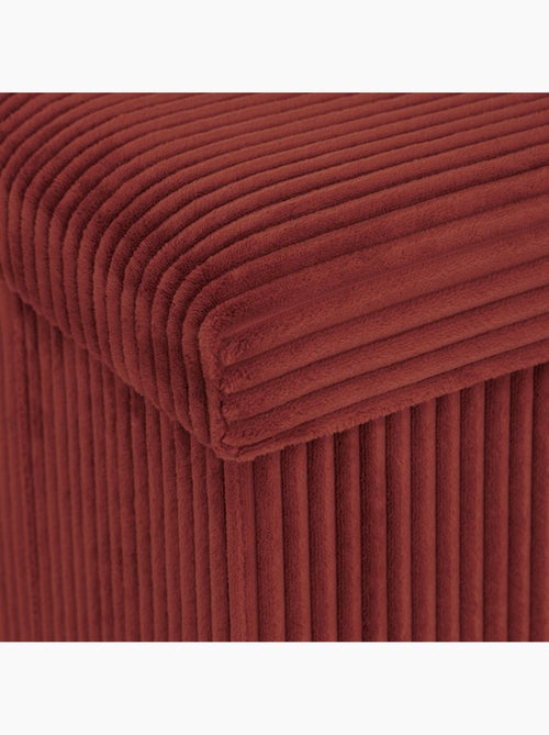 Pouf pliant coffre de rangement en velours côtelé arum - Kiabi Pouf pliant coffre de rangement en velours côtelé arum - Kiabi