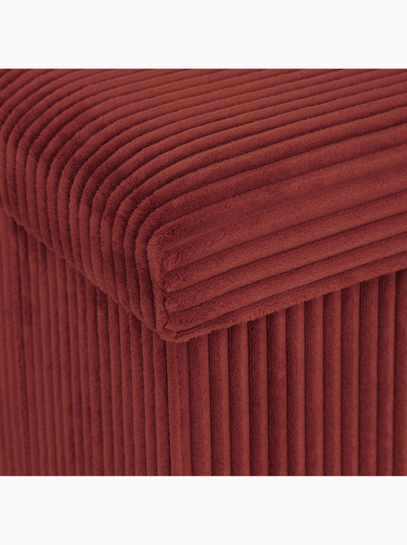 Pouf pliant coffre de rangement en velours côtelé arum Ambre - Kiabi