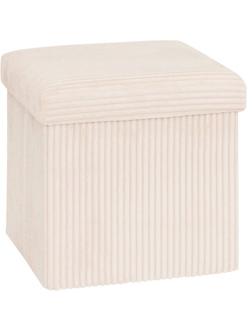 Pouf pliant coffre de rangement en velours côtelé arum - Kiabi Pouf pliant coffre de rangement en velours côtelé arum - Kiabi