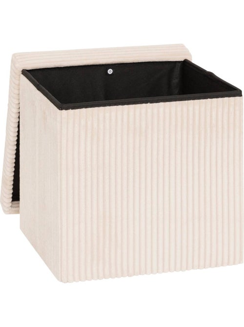 Pouf pliant coffre de rangement en velours côtelé arum - Kiabi Pouf pliant coffre de rangement en velours côtelé arum - Kiabi