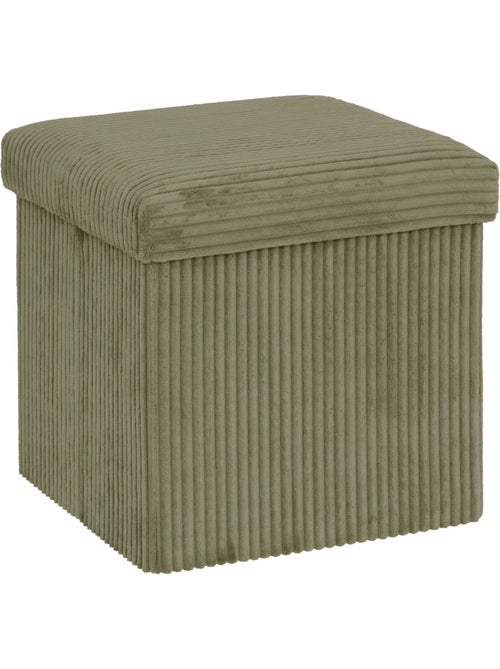 Pouf pliant coffre de rangement en velours côtelé ARUM - Kiabi Pouf pliant coffre de rangement en velours côtelé ARUM - Kiabi