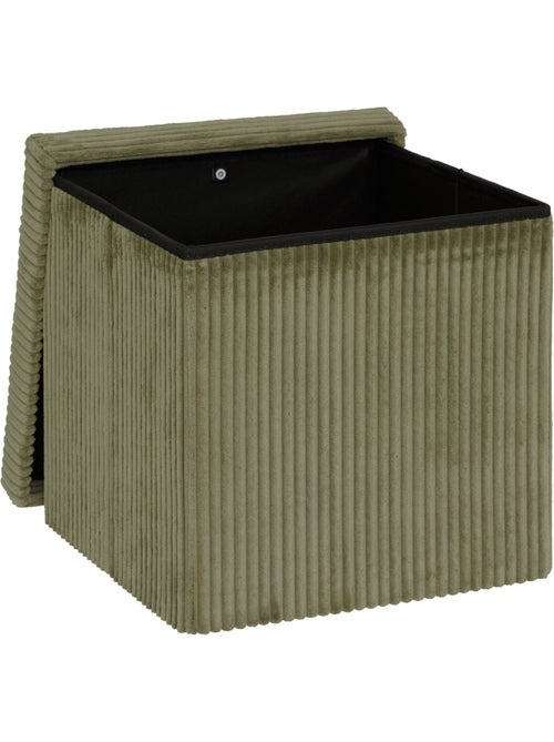Pouf pliant coffre de rangement en velours côtelé ARUM - Kiabi Pouf pliant coffre de rangement en velours côtelé ARUM - Kiabi