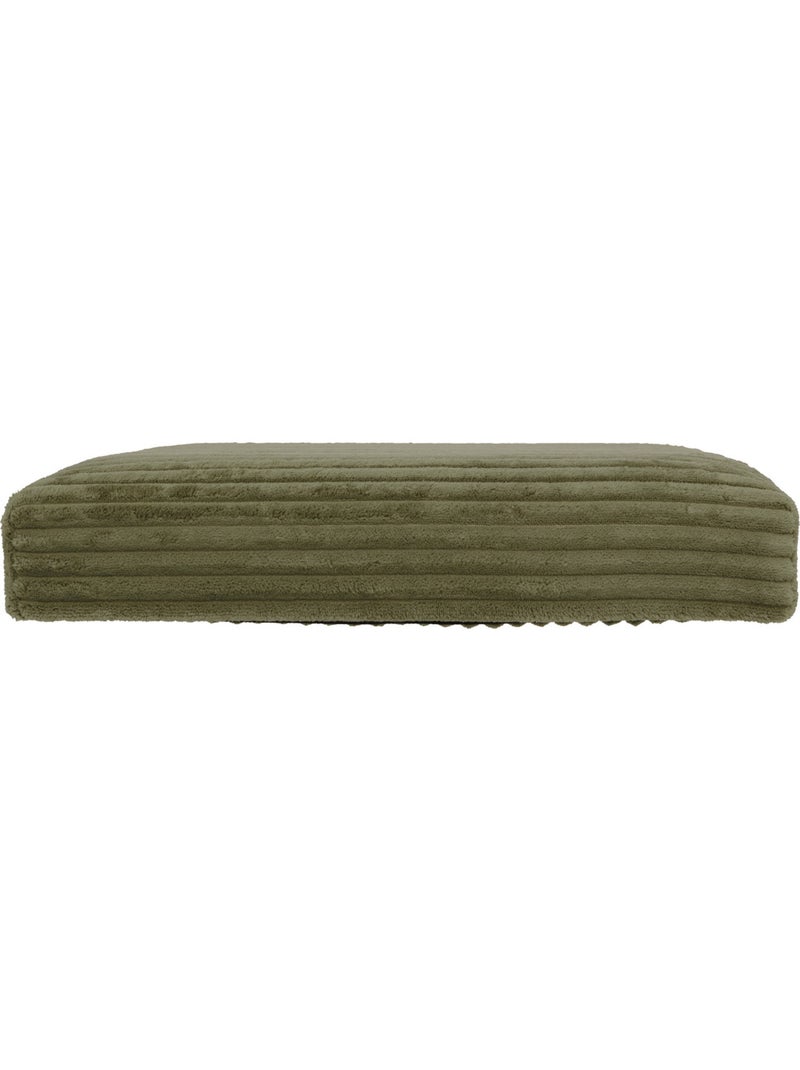 Pouf pliant coffre de rangement en velours côtelé ARUM Kaki - Kiabi