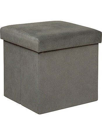 Pouf pliant coffre de rangement en velours LILOU