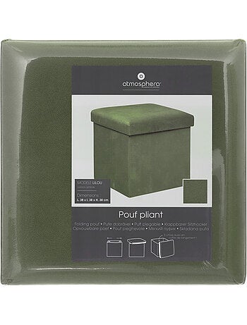 Pouf pliant coffre de rangement en velours LILOU