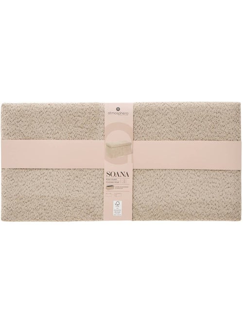 Pouf pliant coffre de rangement rectangulaire en bouclette SOANA - Kiabi