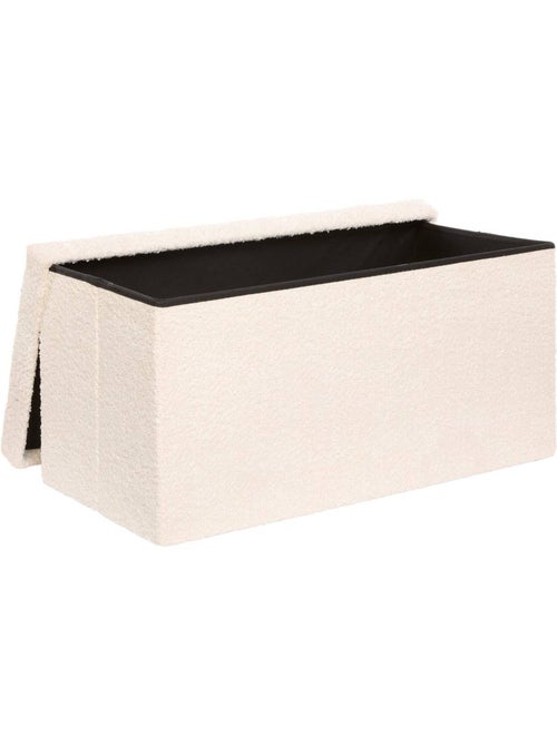 Pouf pliant coffre de rangement rectangulaire en bouclette SOANA - Kiabi