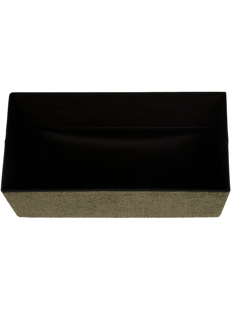 Pouf pliant coffre de rangement rectangulaire en bouclette SOANA Kaki - Kiabi