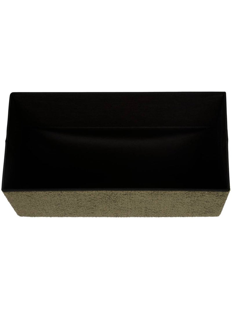 Pouf pliant coffre de rangement rectangulaire en bouclette SOANA Kaki - Kiabi
