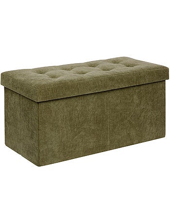 Pouf pliant double Lysandre 76x38cm vert cedre