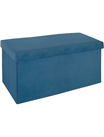 Pouf pliant double "Tess" velours gris