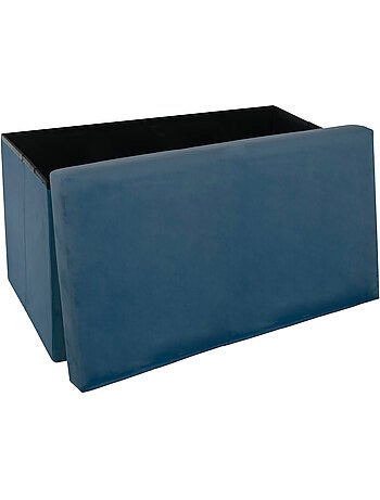 Pouf pliant double "Tess" velours gris