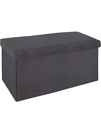 Pouf pliant double "Tess" velours gris