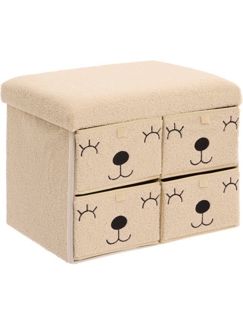 Pouf pliant enfant 4 tiroirs en bouclette EZZIO - Kiabi