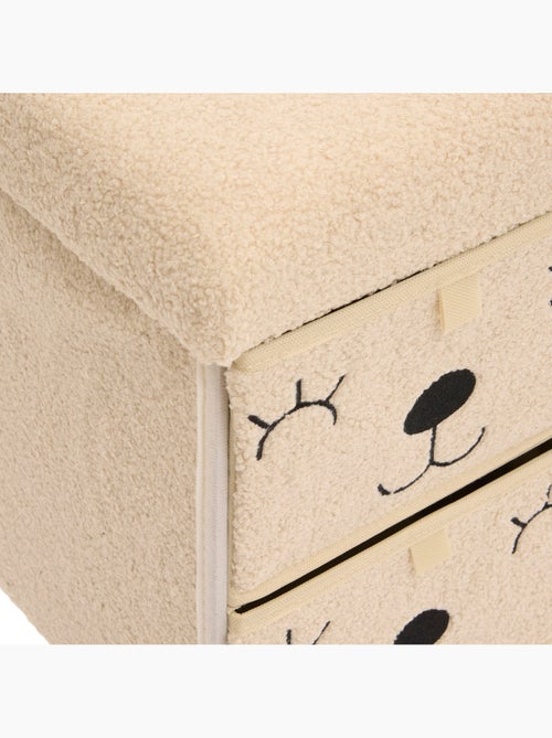 Pouf pliant enfant 4 tiroirs en bouclette EZZIO - Kiabi