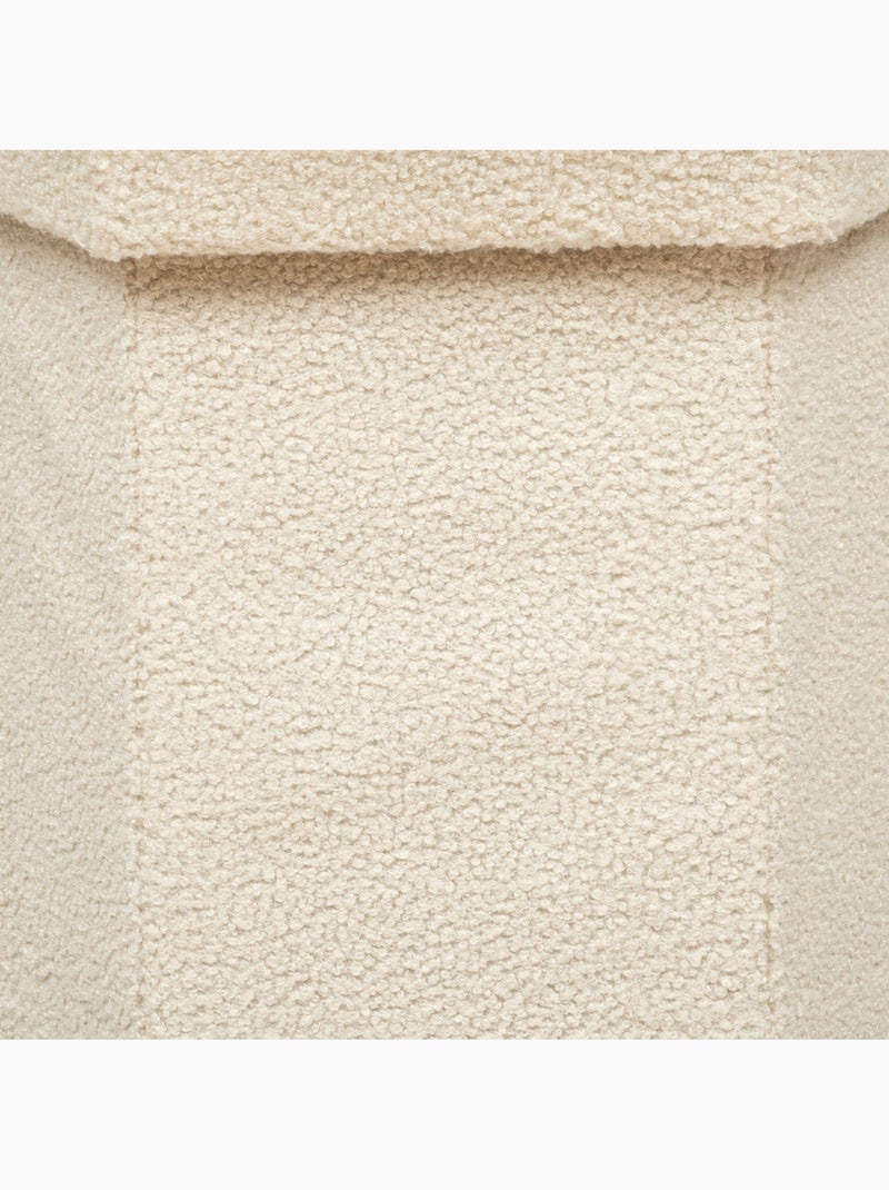 Pouf pliant hexagonal coffre de rangement en bouclette jaiko Ivoire - Kiabi