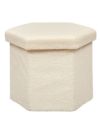 Pouf pliant héxagonal en bouclette