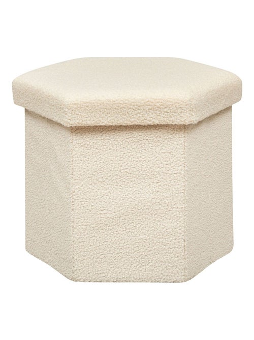 Pouf pliant hexagonal en bouclette JAIKO - Kiabi