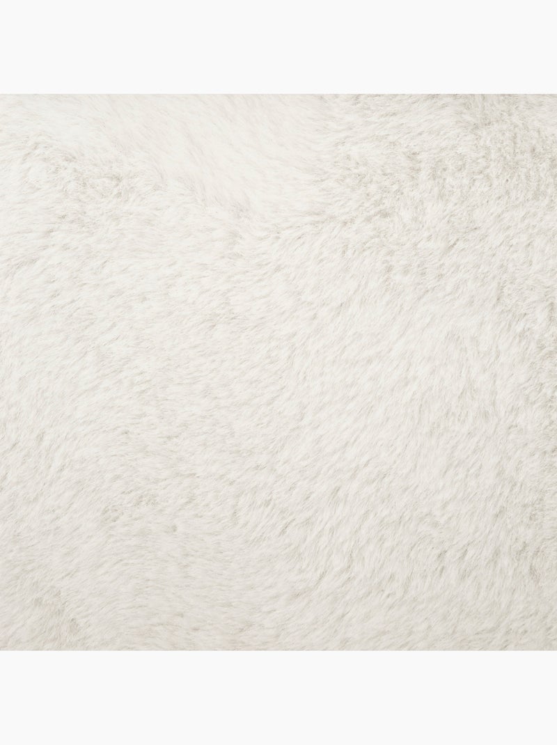 Pouf pliant rond en fausse fourrure avec coffre EZZIO Blanc - Kiabi