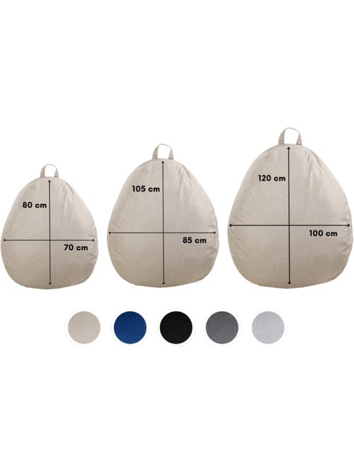 Pouf Poire - Doux, Confortable et Déhoussable - Bananair - 105x85 cm - Kiabi Pouf Poire - Doux, Confortable et Déhoussable - Bananair - 105x85 cm - Kiabi