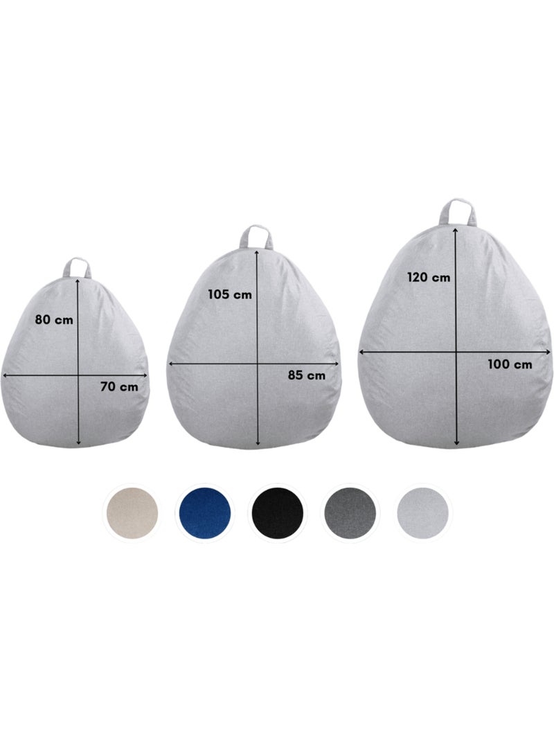Pouf Poire - Doux, Confortable et Déhoussable - Bananair - 105x85 cm Gris - Kiabi