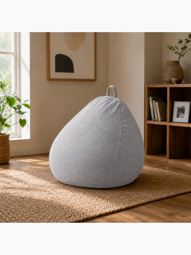 Pouf poire - doux, confortable et déhoussable - bananair - 120x100 cm Gris - Kiabi