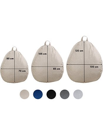 Pouf Poire - Doux, Confortable et Déhoussable - Bananair - 80x70 cm