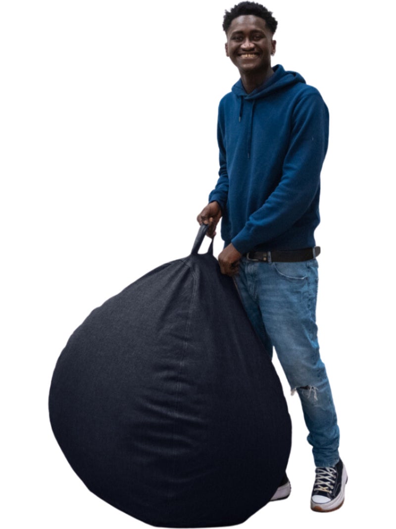 Pouf Poire - Doux, Confortable et Déhoussable - Bananair - 80x70 cm Noir - Kiabi