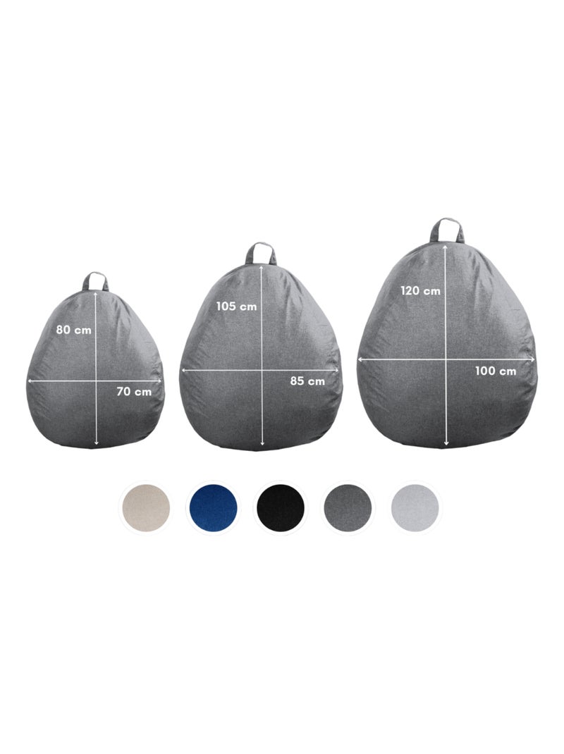 Pouf Poire - Doux, Confortable et Déhoussable - Bananair Gris foncé - Kiabi