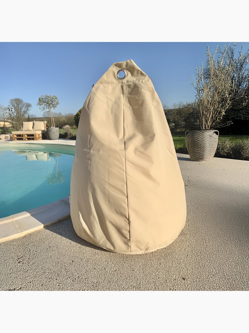 Pouf poire à microbille Beige - Kiabi