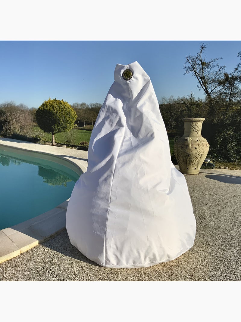 Pouf poire à microbille Blanc - Kiabi