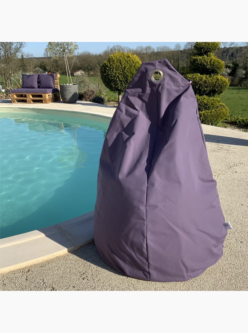 Pouf poire à microbille Violet aubergine - Kiabi