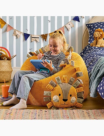 Pouf poire animal pour enfant avec coussin assorti en velours côtelé - icon