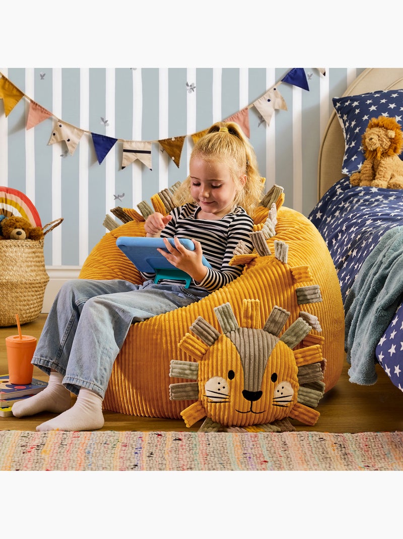 Pouf poire animal pour enfant avec coussin assorti en velours côtelé - icon Ocre - Kiabi