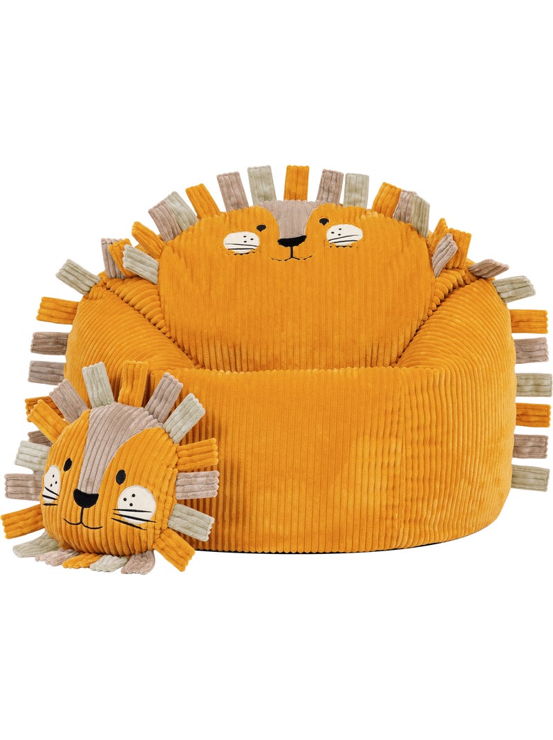Pouf poire animal pour enfant avec coussin assorti en velours côtelé - icon Ocre - Kiabi