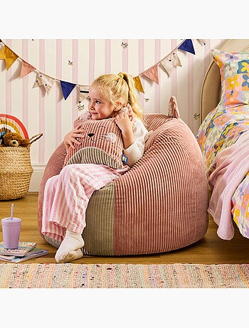 Pouf poire animal pour enfant avec coussin assorti en velours côtelé - icon