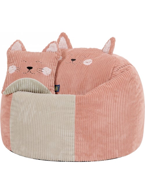 Pouf poire animal pour enfant avec coussin assorti en velours côtelé - icon - Kiabi