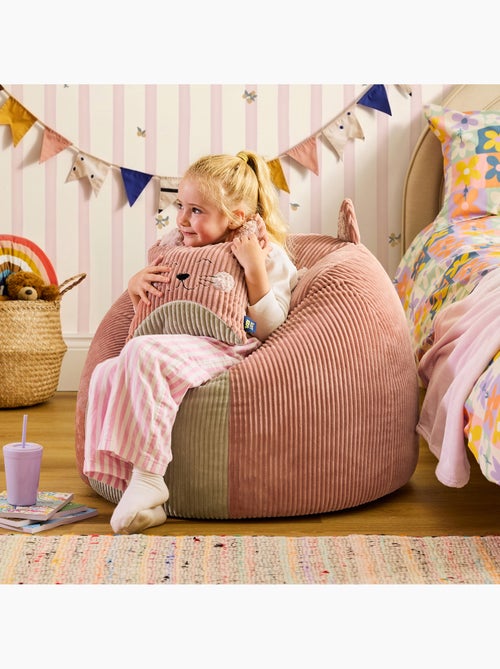 Pouf poire animal pour enfant avec coussin assorti en velours côtelé - icon - Kiabi