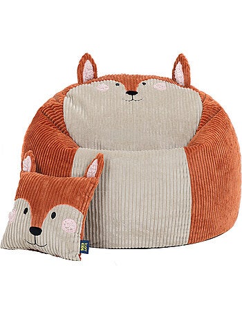 Pouf poire animal pour enfant avec coussin assorti en velours côtelé - icon