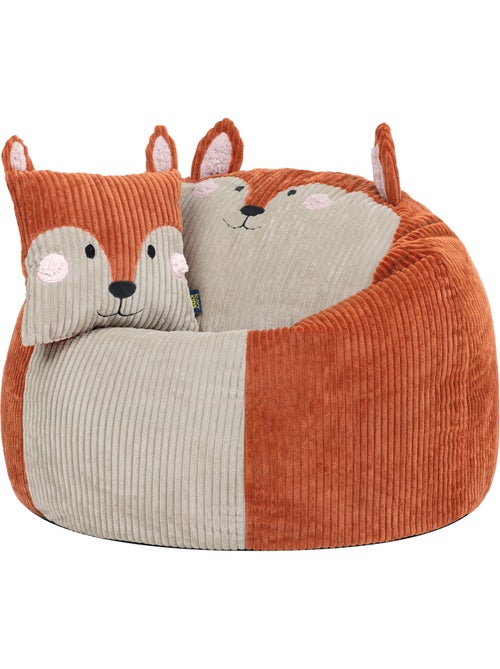 Pouf poire animal pour enfant avec coussin assorti en velours côtelé - icon - Kiabi