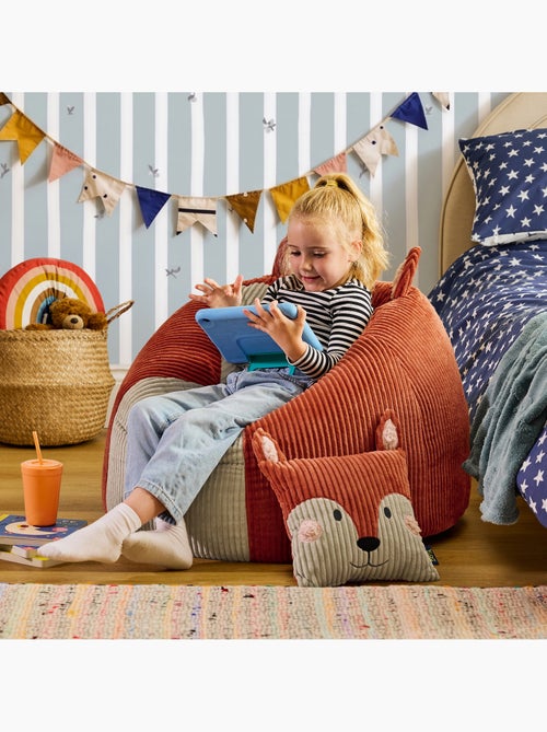 Pouf poire animal pour enfant avec coussin assorti en velours côtelé - icon - Kiabi