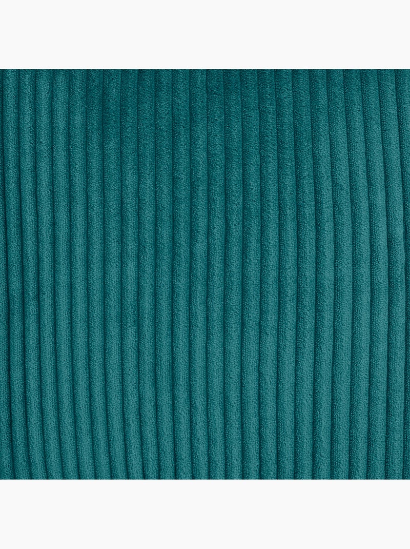 Pouf poire enfant à dossier haut avec repose-pieds carré assorti en velours côtelé - icon Bleu canard - Kiabi