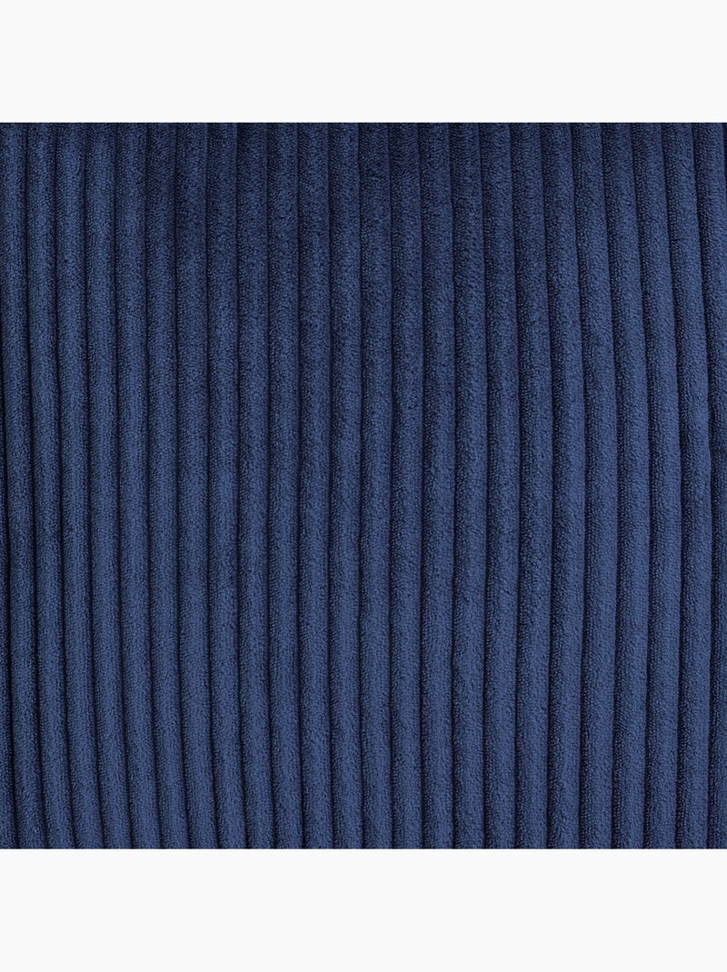 Pouf poire enfant à dossier haut avec repose-pieds carré assorti en velours côtelé - icon Bleu marine - Kiabi
