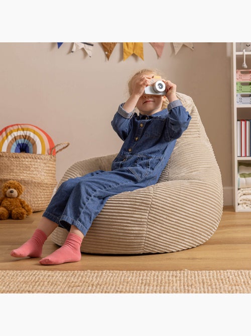 Pouf poire enfant à dossier haut velours côtelé - icon - Kiabi