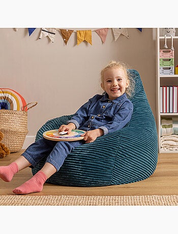 Pouf poire enfant à dossier haut velours côtelé - icon