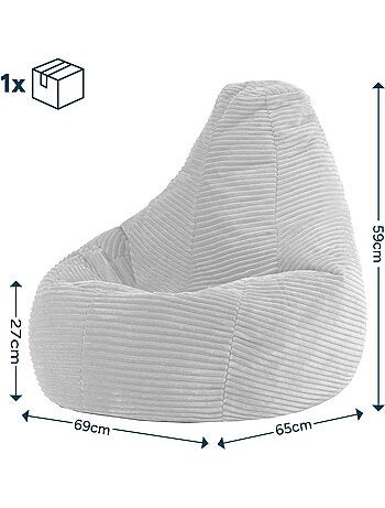Pouf poire enfant à dossier haut velours côtelé - icon
